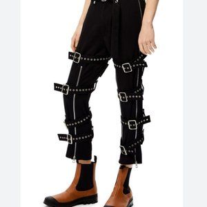 LOEWE Black Wool Belted Trousers